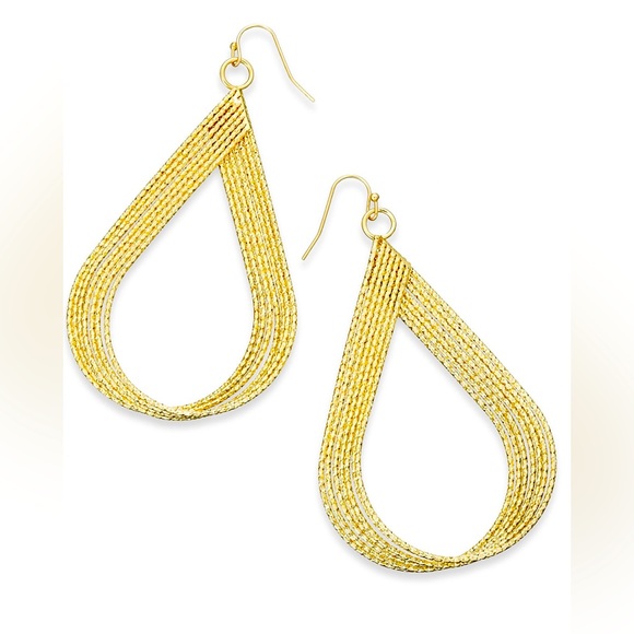 INC International Concepts Jewelry - NEW! Diamond-Cut Multi-Row Twisted Teardrop Drop Earrings. It’s Gorgeous!
